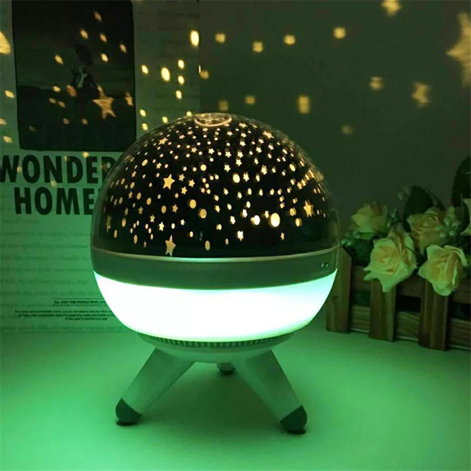 Projecteur LED rotatif produisant l'image d'un ciel étoilé, idéal pour la  chambre d'un enfant - Letshop.dz