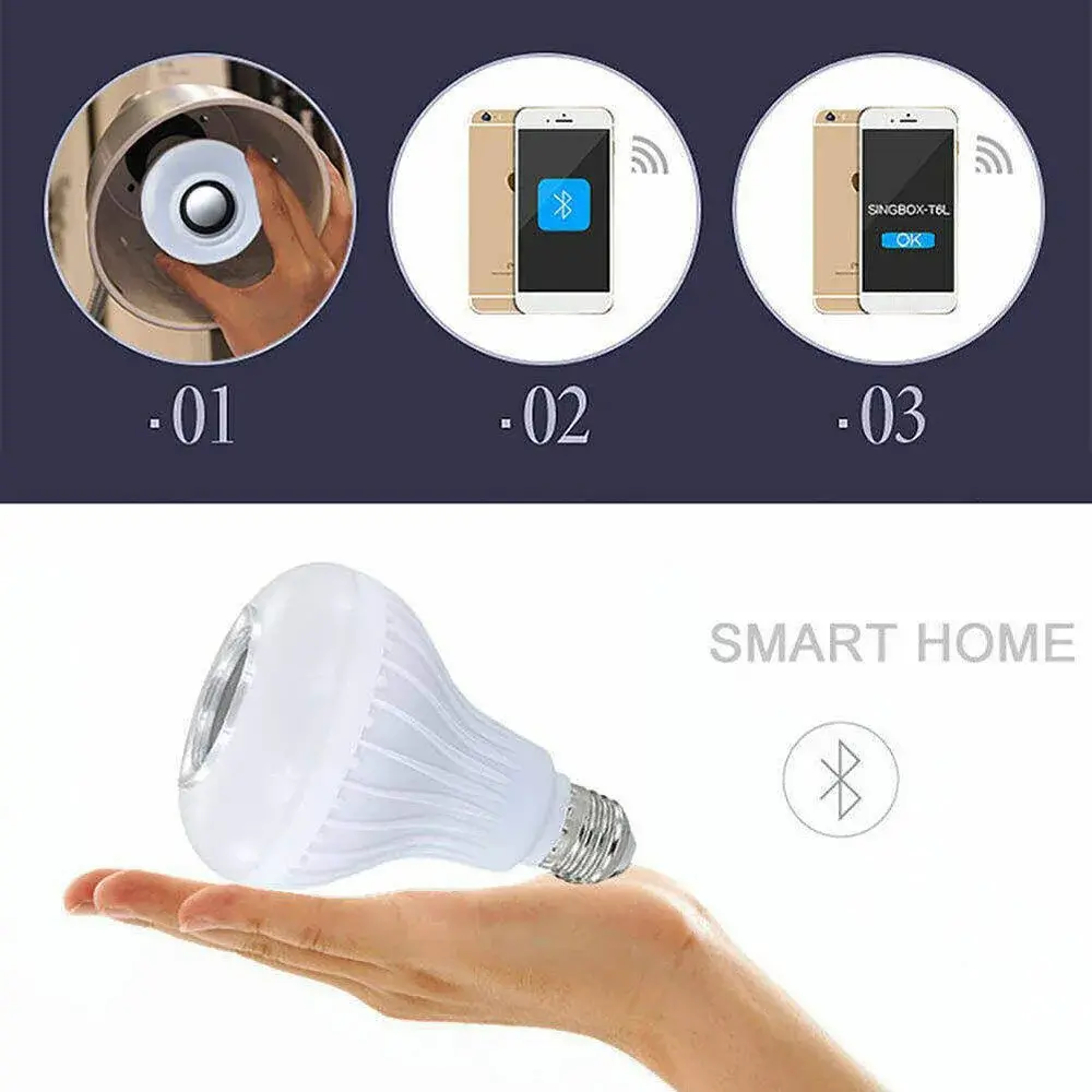 Télécommande sans fil Bluetooth haut-parleur Smart LED ampoule
