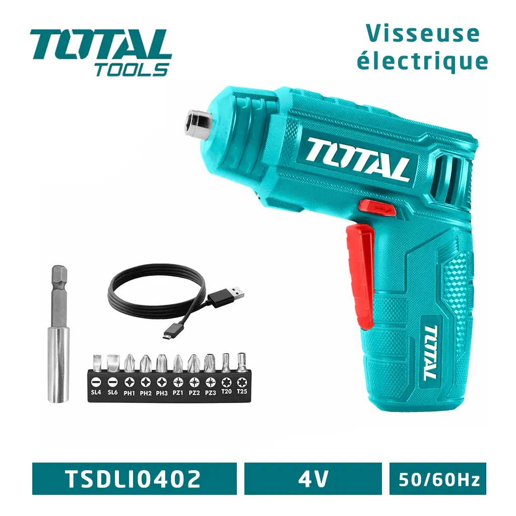 Visseuse Total Sans Fil Avec 1 Batterie Rechargeable 4V TSDLI0402