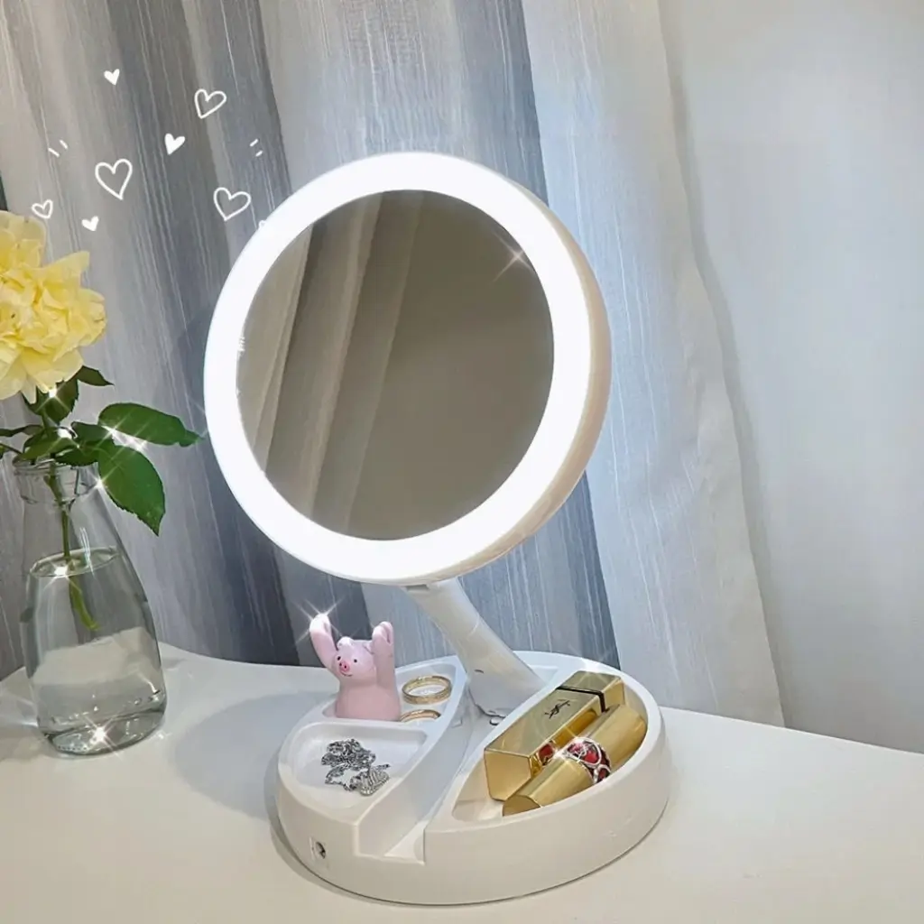 Miroir de maquillage de bureau avec lampe - Letshop.dz