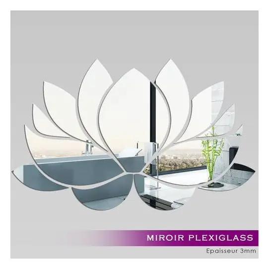 Sticker mural 3D fleur acrylique miroir décalcomanie bain