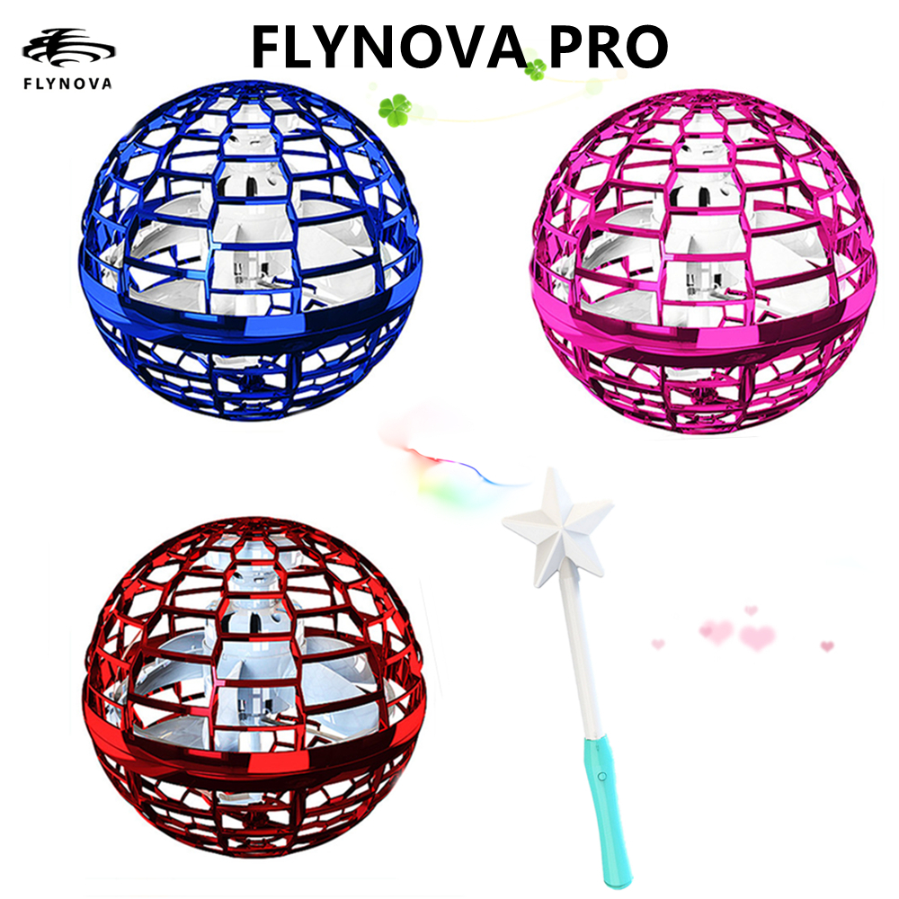 Mini boule volante rotative à 360 °, chargement USB, boule volante 7  couleurs avec lumières, convient aux enfants et aux adultes-ble