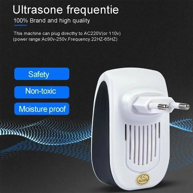 Répulsif Électronique Répulsif Ultrason pour Anti Moustiques Dispositifs  sûrs pour Les Personnes et Les Animaux Efficace Contre Insectes(black) 