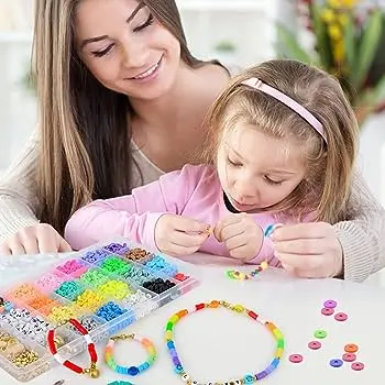 Kit de bracelet de perles de ficelle fait à la main pour enfants, jouet  perlé pour enfants, bracelet de bricolage, jouets pour filles, collier en  plastique, bijoux de bracelet - AliExpress