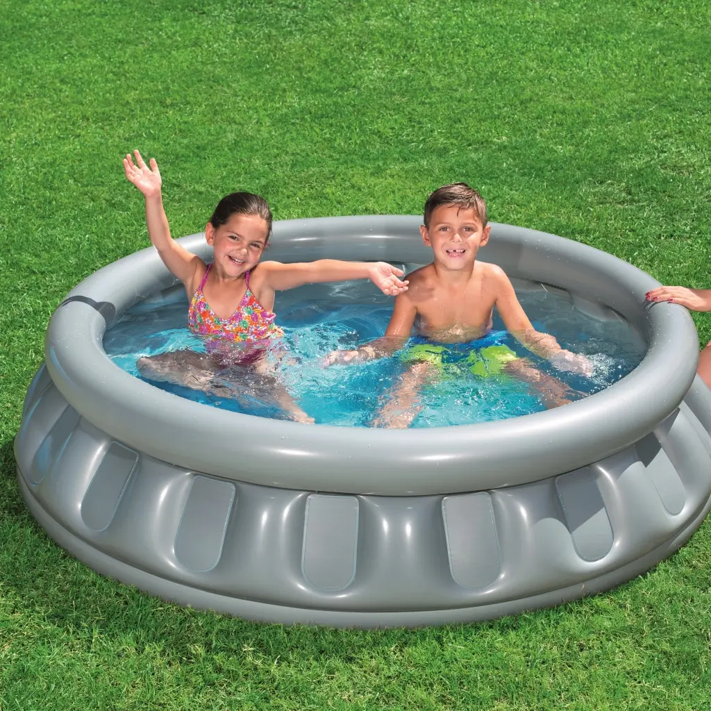 Toboggan de piscine gonflable, grand toboggan aquatique gonflable 3 pistes  professionnel - Air et Volume