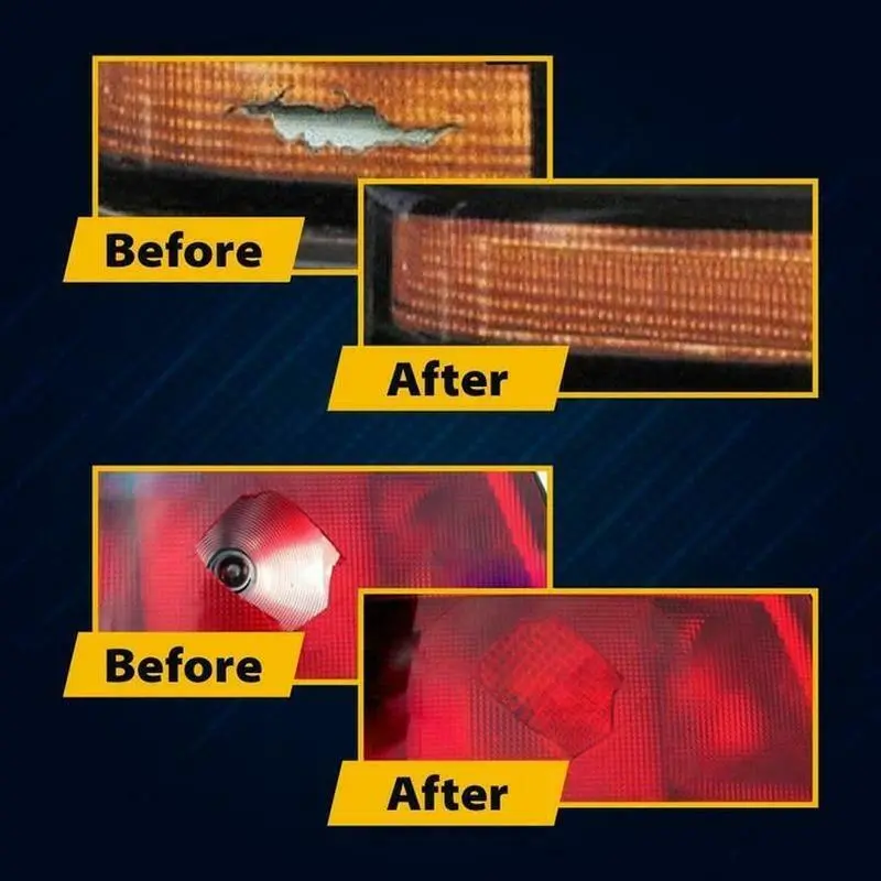 Qiilu Kit de réparation d'objectif automatique, réparation rapide fissuré  motif de grille de feu arrière cassé kit de réparation de feu arrière