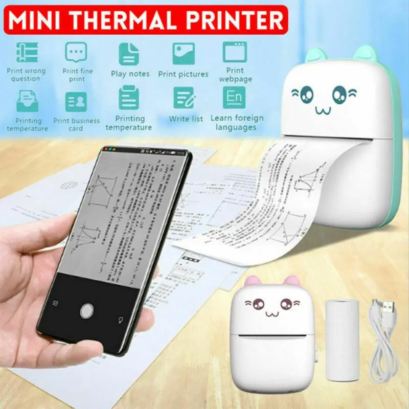 Mini Imprimante Portable, Imprimante De Notes Sans Encre