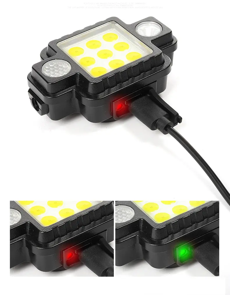 1PC Lampe Frontale LED Multifonctionnelle, Lampe de Travail COB à Double  Usage avec Aimant de Queue Rechargeable par USB, Étanche, Légère et  Portable