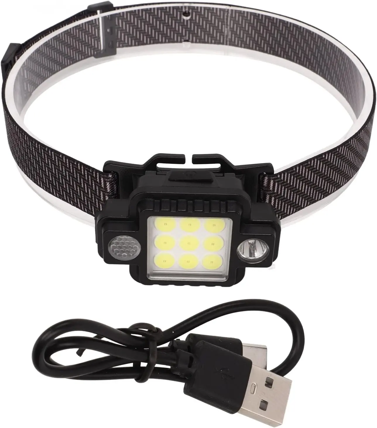 Lampe frontale,Projecteur LED Cob Portable avec batterie intégrée de  1200mah,lampe frontale Rechargeable par USB - Type A style 2PC - Cdiscount  Sport