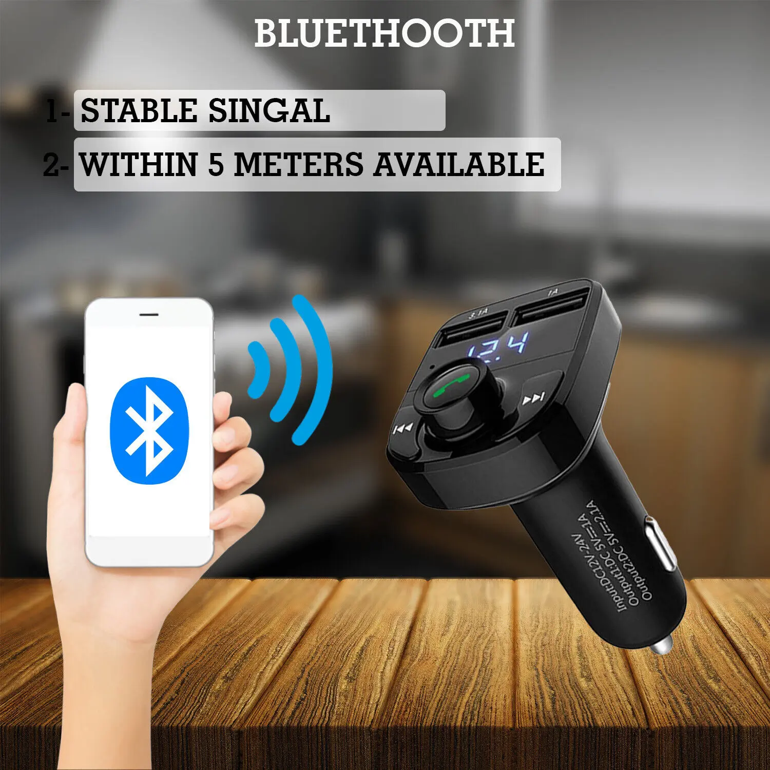 Car X8 Wireless Bluetooth FM Transmitter Kit USB Fast Charger Adapter Mp3  Player - Letshop.dz