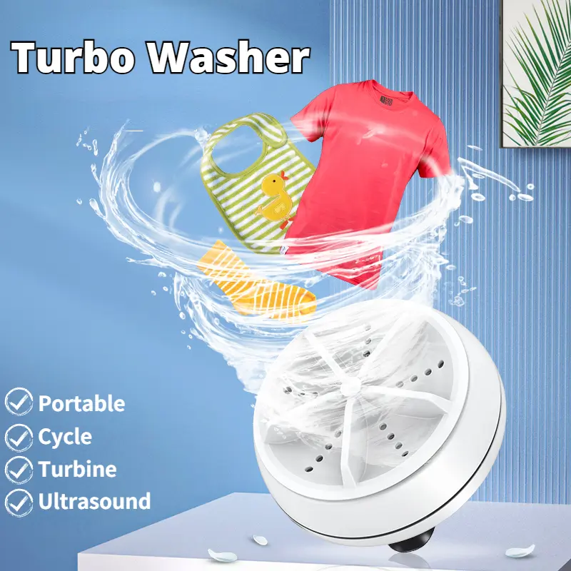 Mini machine à laver portable à ultrasons pour enlever la saleté