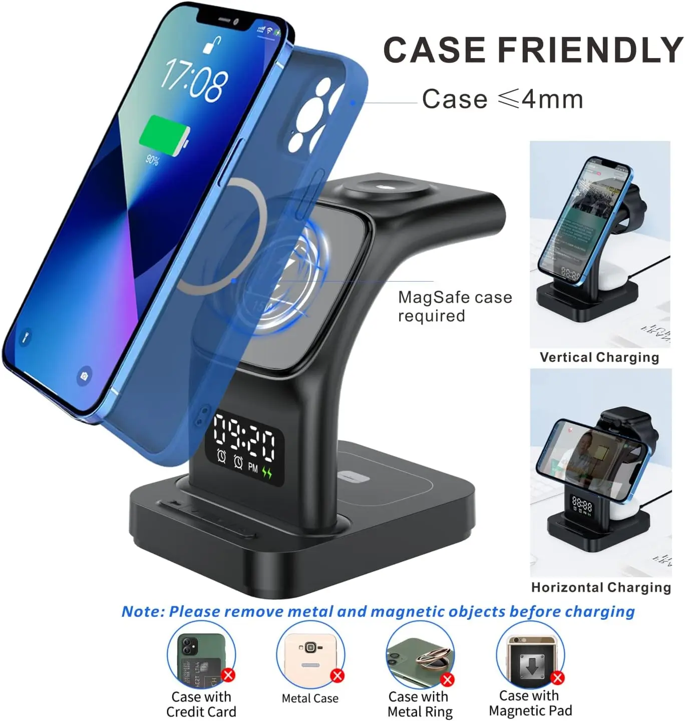 Achetez Chargeur Sans Fil Magnétique 5 en 1 Pour L'iphone 12 Pro Max Apple  Watch AirPods Station de Quai de Chargement Rapide - le Noir de Chine