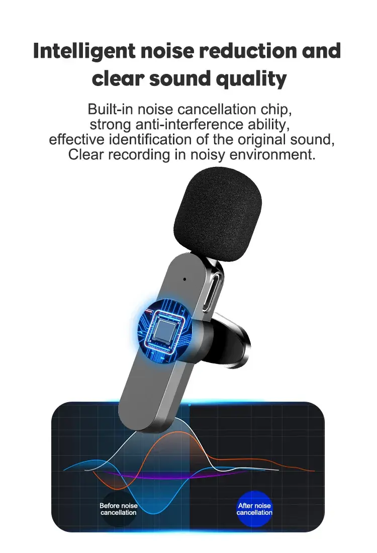K11 Microphone-cravate sans fil Recording Audio Video Androïd / iPhone -  Letshop.dz