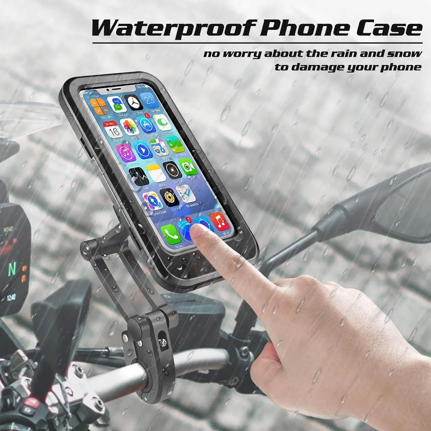 Support de téléphone portable étanche pour vélo moto réglable à