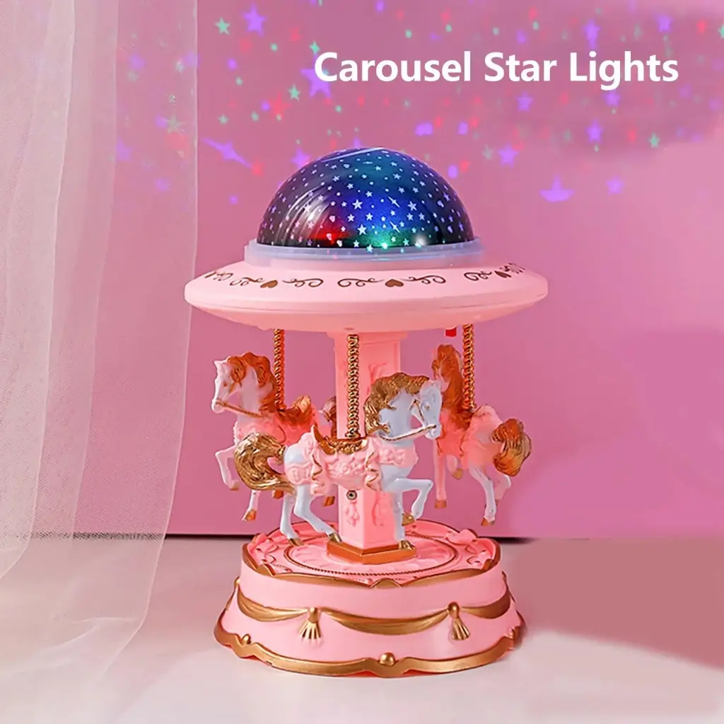 Carrousel Music Box avec projecteur ciel étoilé - Letshop.dz