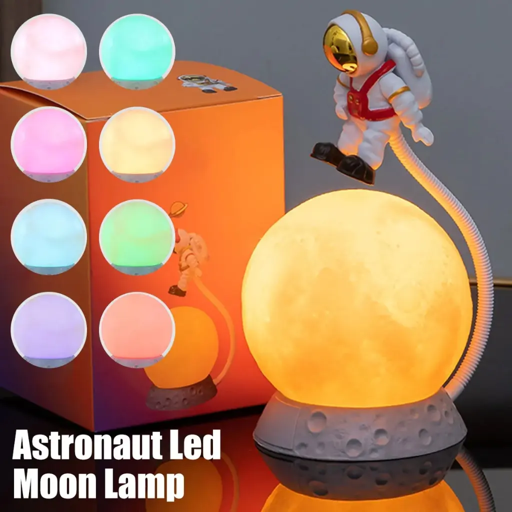 veilleuse LED 3D décoratif en forme d'astronaute Rechargeable par