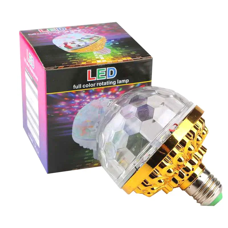 LED Tournant Disco Ampoule Motorisé Filage DJ Light 3 Modèle Changement de  couleur Ampoule de projection Multicolore Cristal Éclairage de scène Pour