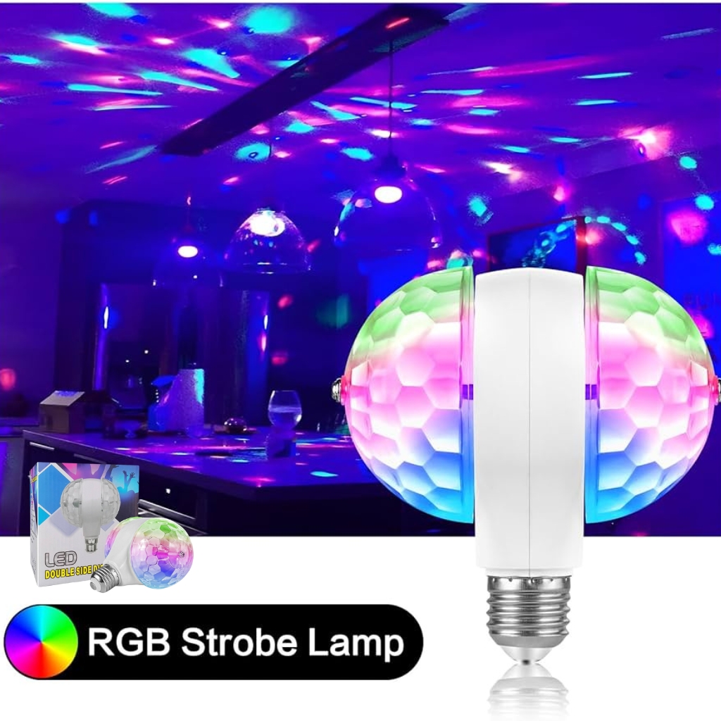 Lampe disco / lumière tournante noire avec différentes couleurs - Piles AA  - Sphère